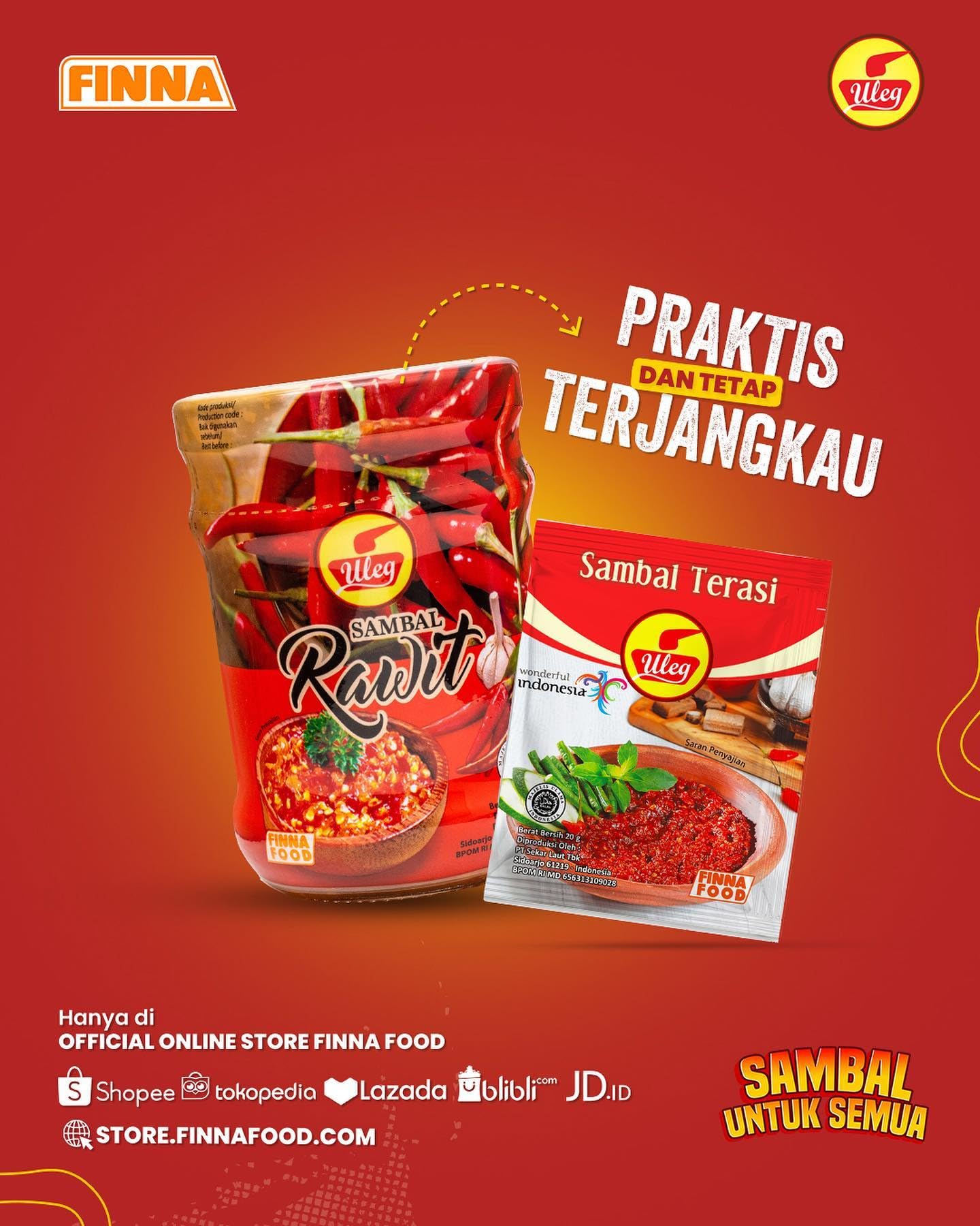 Amazon | Uleg ウレグ Sambal Terasi サンバル テラシ パウチ小袋
